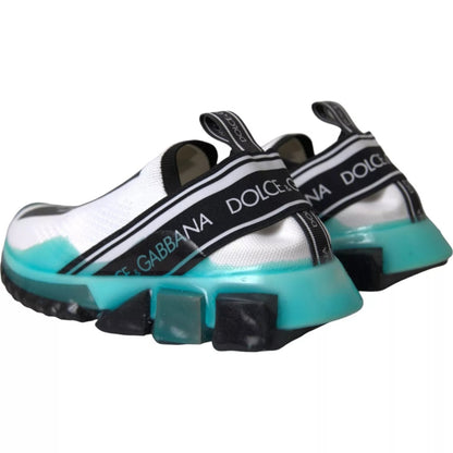 Dolce &amp; Gabbana – Slip-On-Sorrento-Sneaker in Schwarz, Weiß und Blau