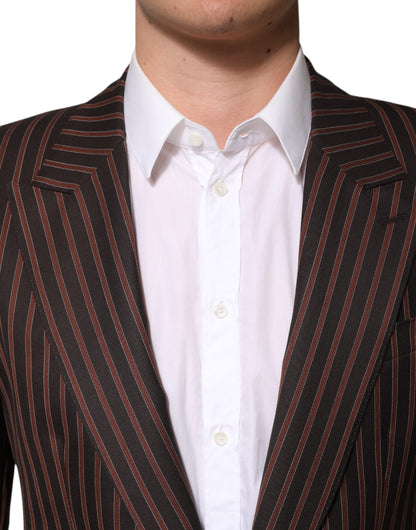 Dolce &amp; Gabbana – Einreihiger Blazer mit schwarzen und braunen Streifen