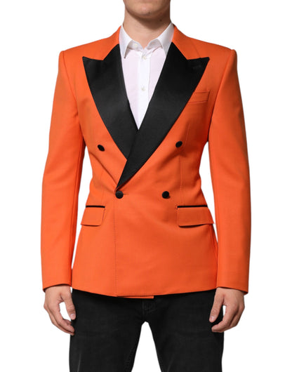 Dolce &amp; Gabbana Orange SICILIA Zweireihiger Mantelblazer