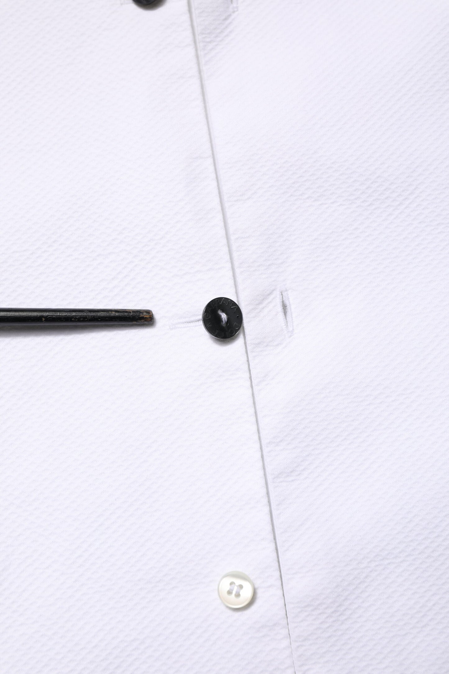 Dolce &amp; Gabbana Weißes Bib Baumwollpopeline GOLD Herren Formelles Hemd