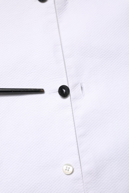 Dolce &amp; Gabbana Weißes Bib Baumwollpopeline GOLD Herren Formelles Hemd