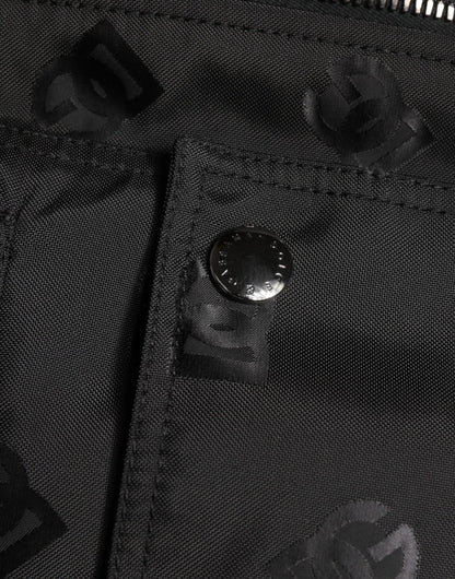 Dolce &amp; Gabbana – Schwarze Cargo-Windbreaker-Logo-Mania-Jacke