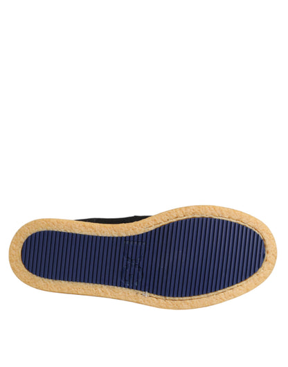 Dolce &amp; Gabbana – Schwarze Slipper-Stiefeletten aus Kalbswildleder