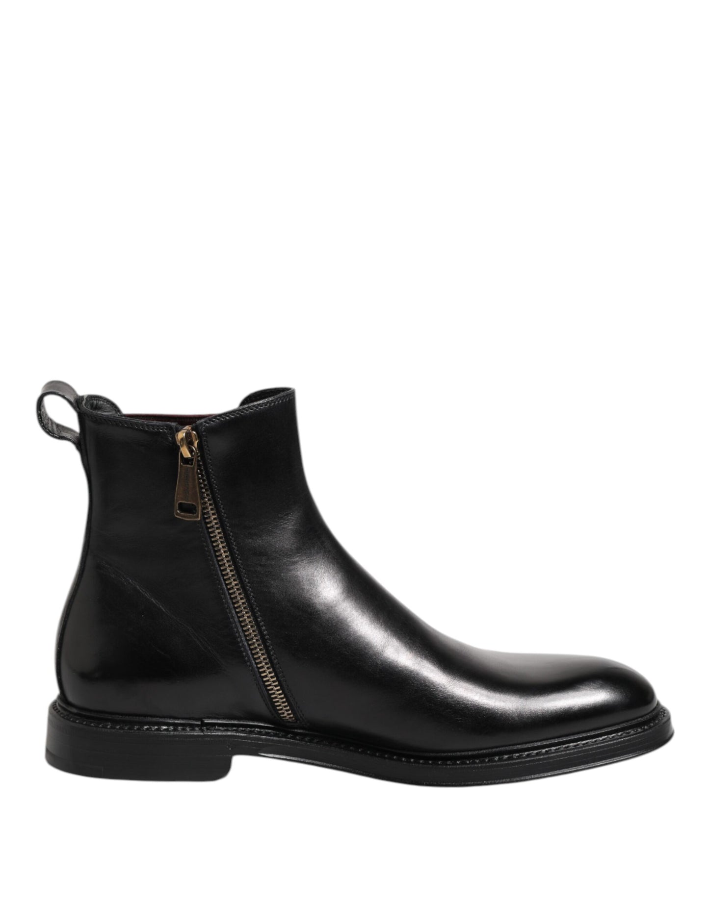 Dolce &amp; Gabbana – Schwarze Chelsea-Stiefel aus Leder mit mittlerer Wade