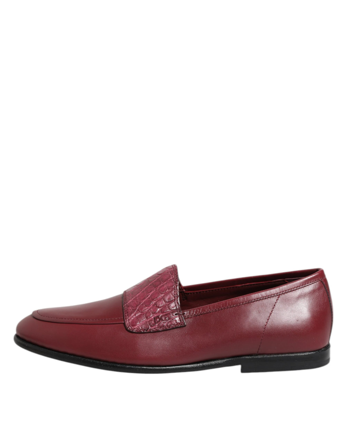 Dolce &amp; Gabbana – Formelle Slipper aus burgunderrotem Leder