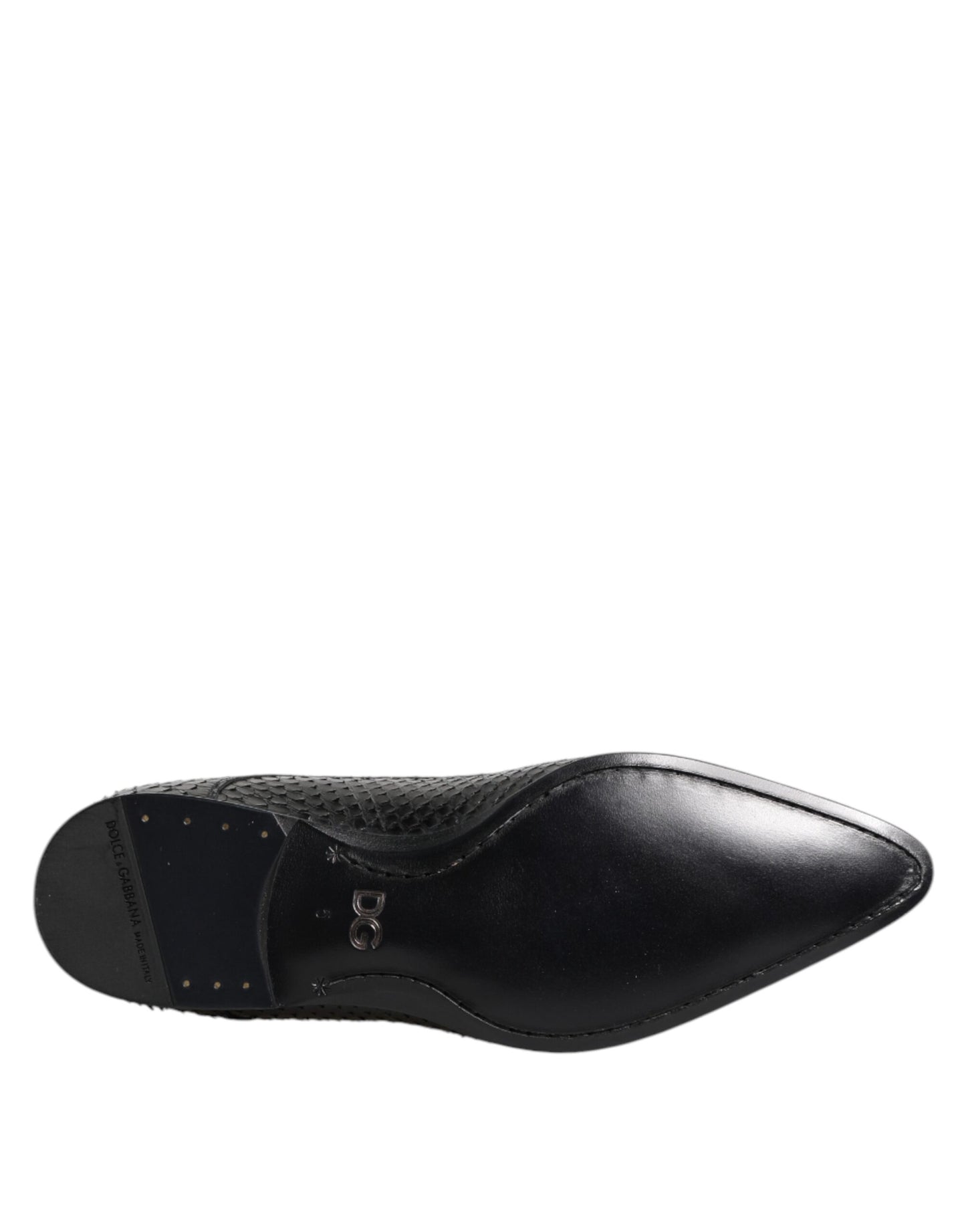 Dolce &amp; Gabbana – Derby-Schnürschuhe aus exotischem Leder in Schwarz