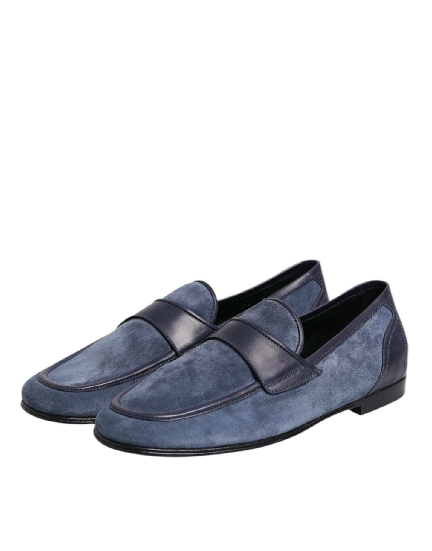 Dolce &amp; Gabbana Blaue Wildleder-Loafer-Mokassin-Schuhe