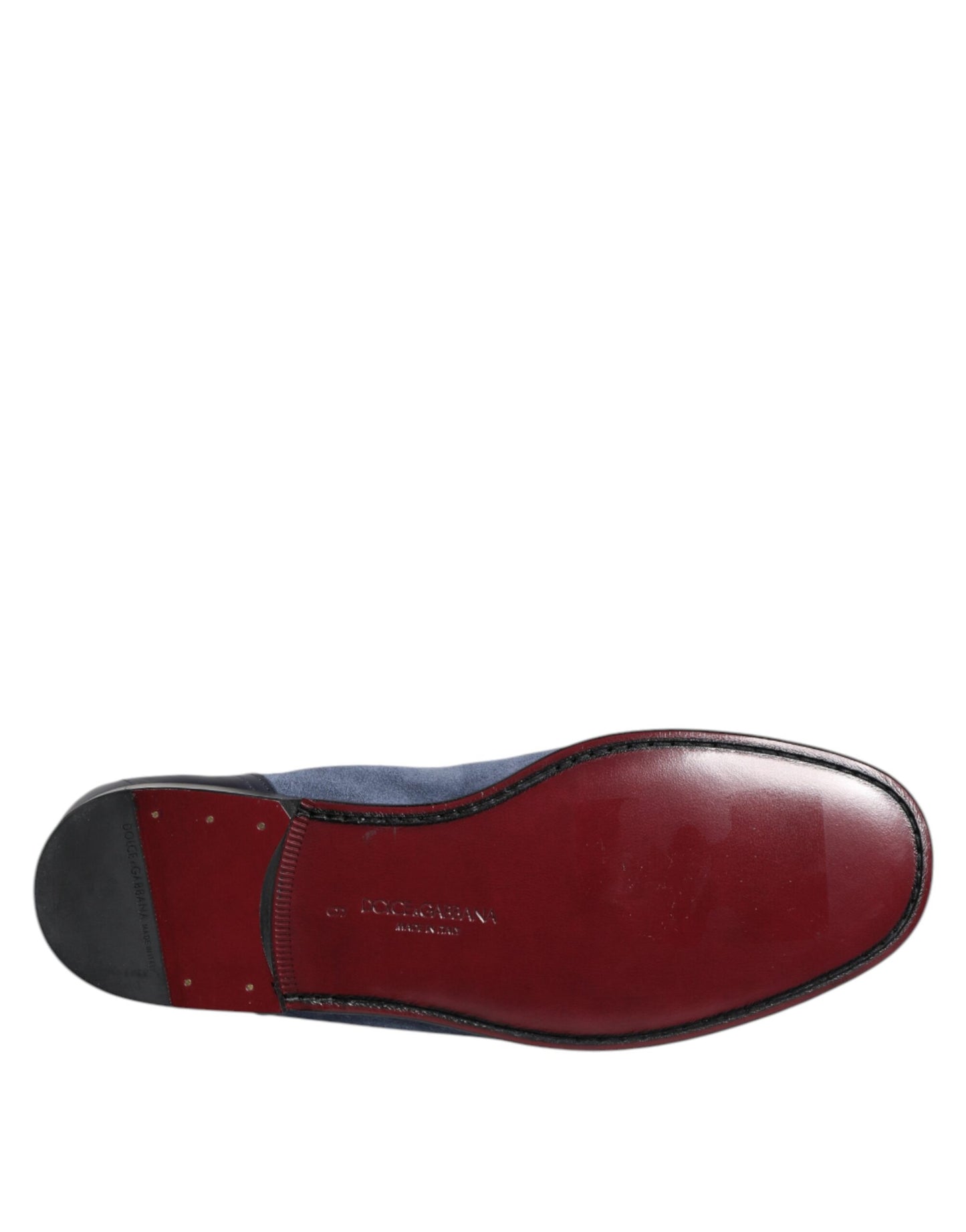 Dolce &amp; Gabbana Blaue Wildleder-Loafer-Mokassin-Schuhe