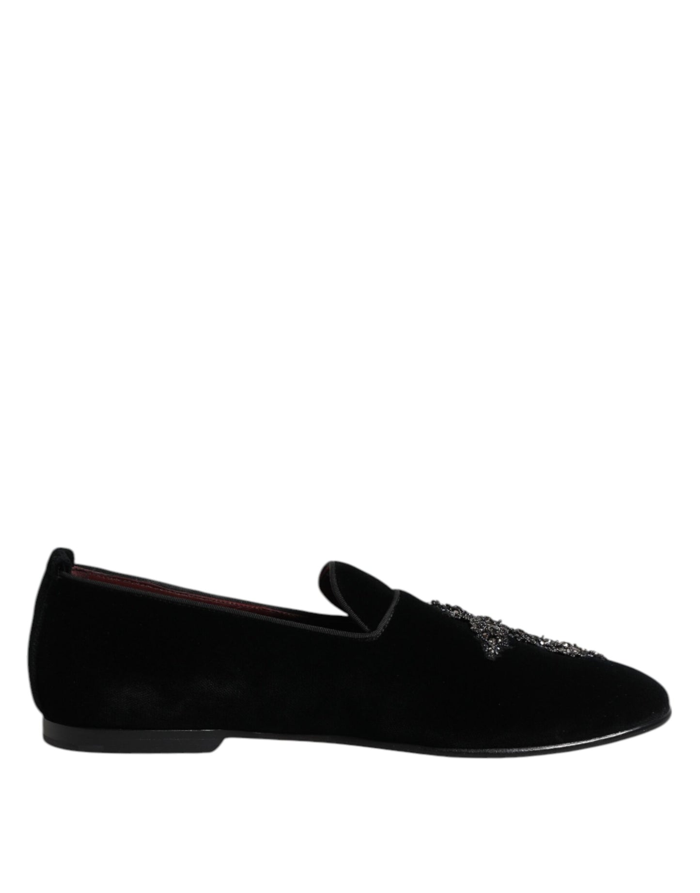Dolce &amp; Gabbana – Slipper-Loafer aus schwarzem Wildleder mit Kreuzmuster