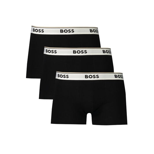 Hugo Boss Herren-Boxershorts aus schwarzer Baumwolle