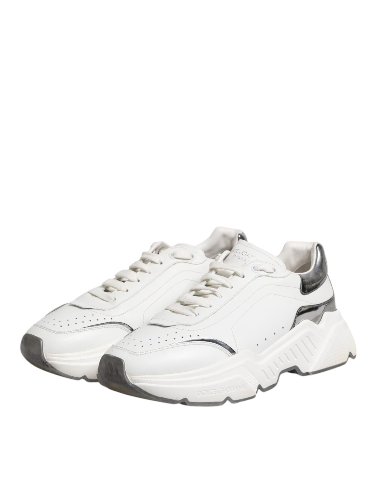 Dolce & Gabbana White Daymaster Leather Low Top Sneakers Shoes