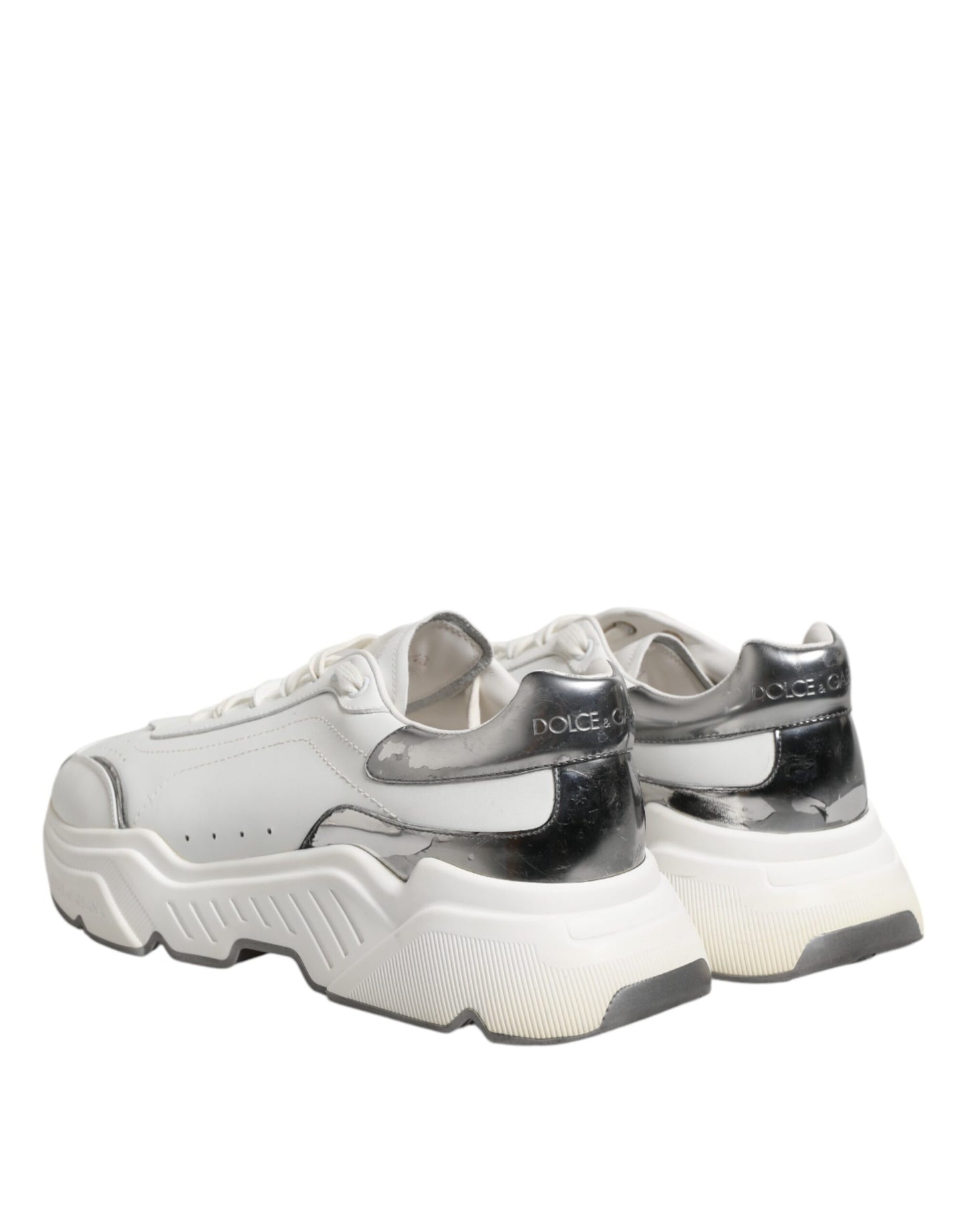 Dolce & Gabbana White Daymaster Leather Low Top Sneakers Shoes