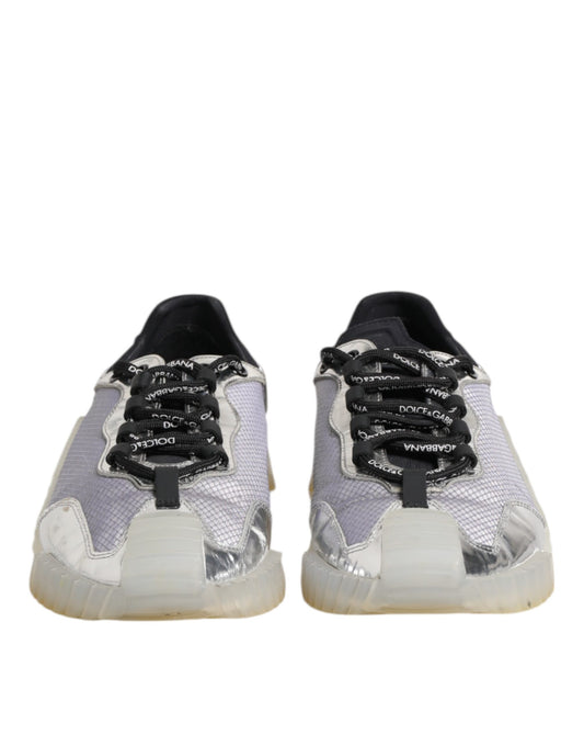 Dolce &amp; Gabbana Schwarz Silber NS1 Männer Low Top Sneakers Schuhe