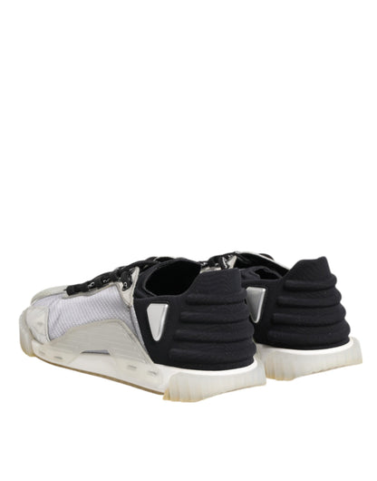 Dolce &amp; Gabbana Schwarz Silber NS1 Männer Low Top Sneakers Schuhe