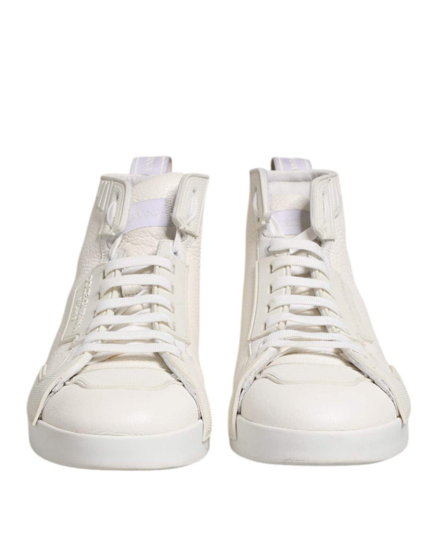 Dolce & Gabbana White Leather Mid Top Sneakers Shoes