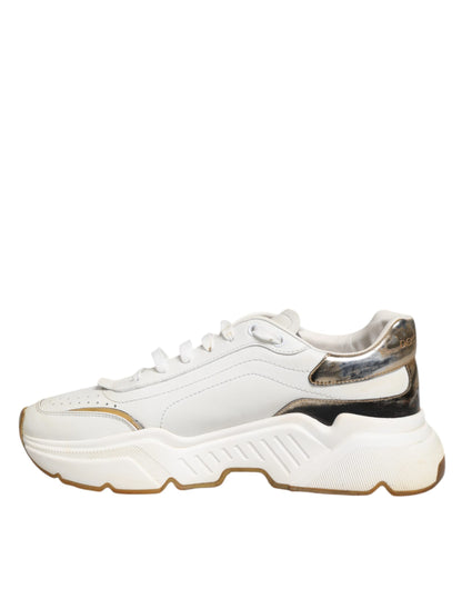 Dolce & Gabbana White Daymaster Leather Low Top Sneakers Shoes