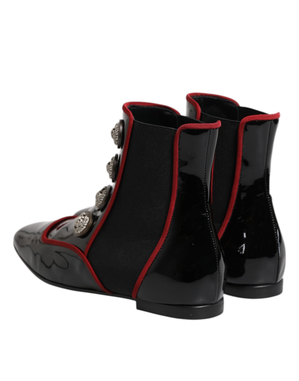 Dolce &amp; Gabbana – Schwarze Jackie-Chelsea-Stiefel mit Knöpfen