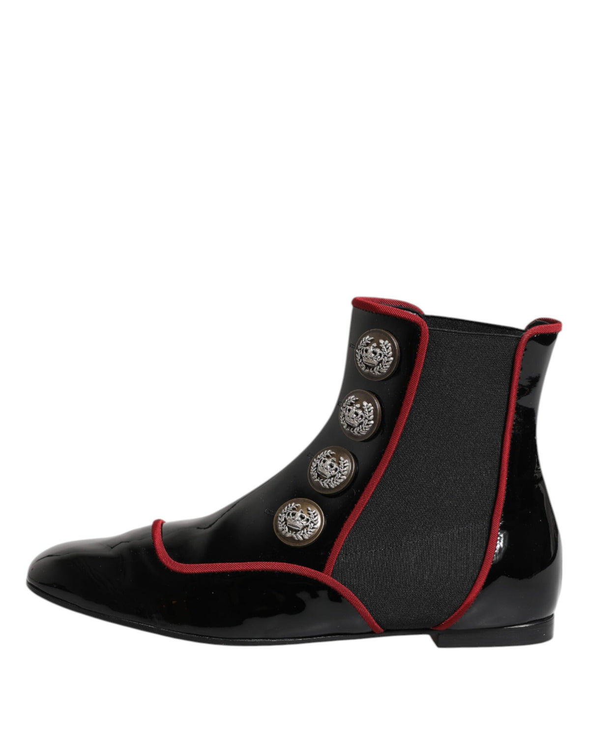 Dolce &amp; Gabbana – Schwarze Jackie-Chelsea-Stiefel mit Knöpfen
