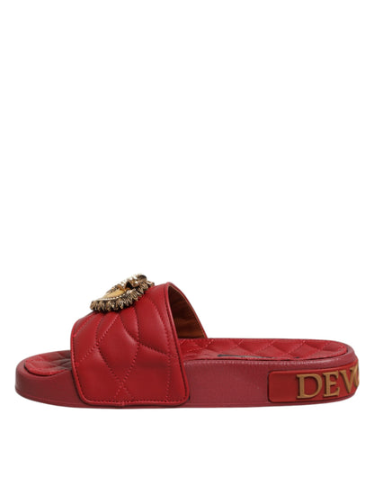 Dolce &amp; Gabbana Red Devotion Pantoletten aus Matelassé-Leder