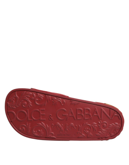 Dolce &amp; Gabbana Red Devotion Pantoletten aus Matelassé-Leder