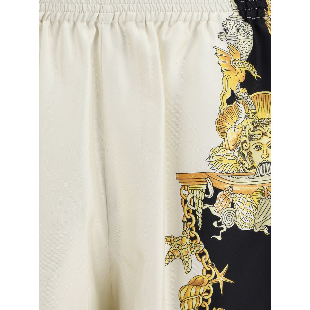 Versace Mehrfarbige Seidenbermudas