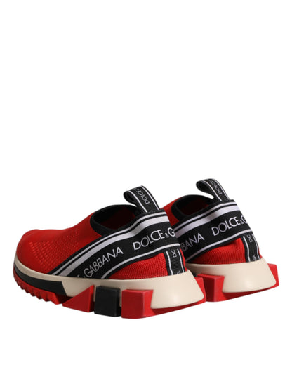 Dolce &amp; Gabbana Rote Sorrento Slip On Low Top Sneakers Schuhe