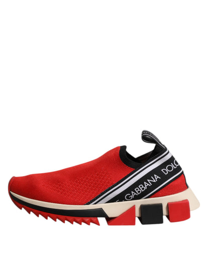 Dolce &amp; Gabbana Rote Sorrento Slip On Low Top Sneakers Schuhe