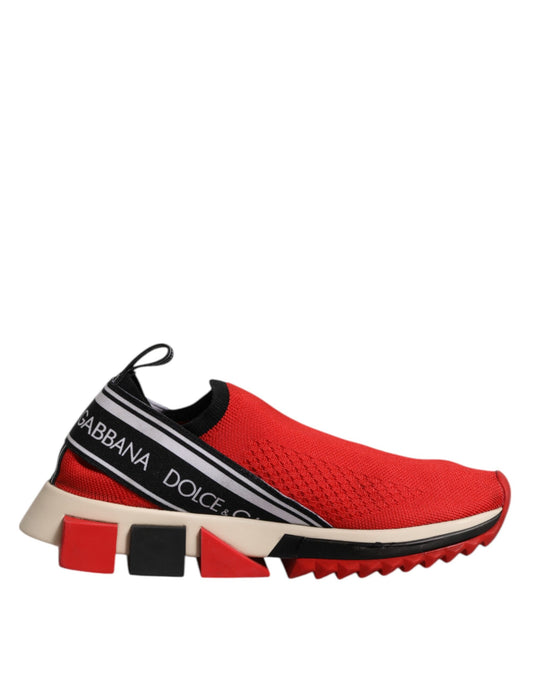 Dolce &amp; Gabbana Rote Sorrento Slip On Low Top Sneakers Schuhe