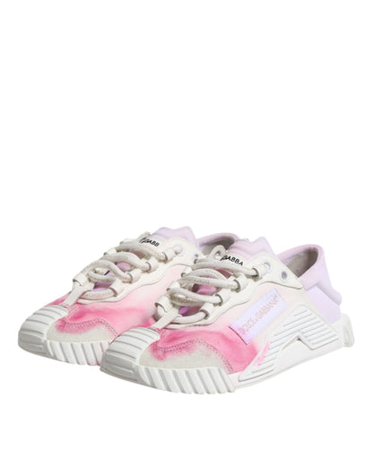 Dolce &amp; Gabbana – Weiße NS1-Schnür-Sneaker mit niedrigem Schaft