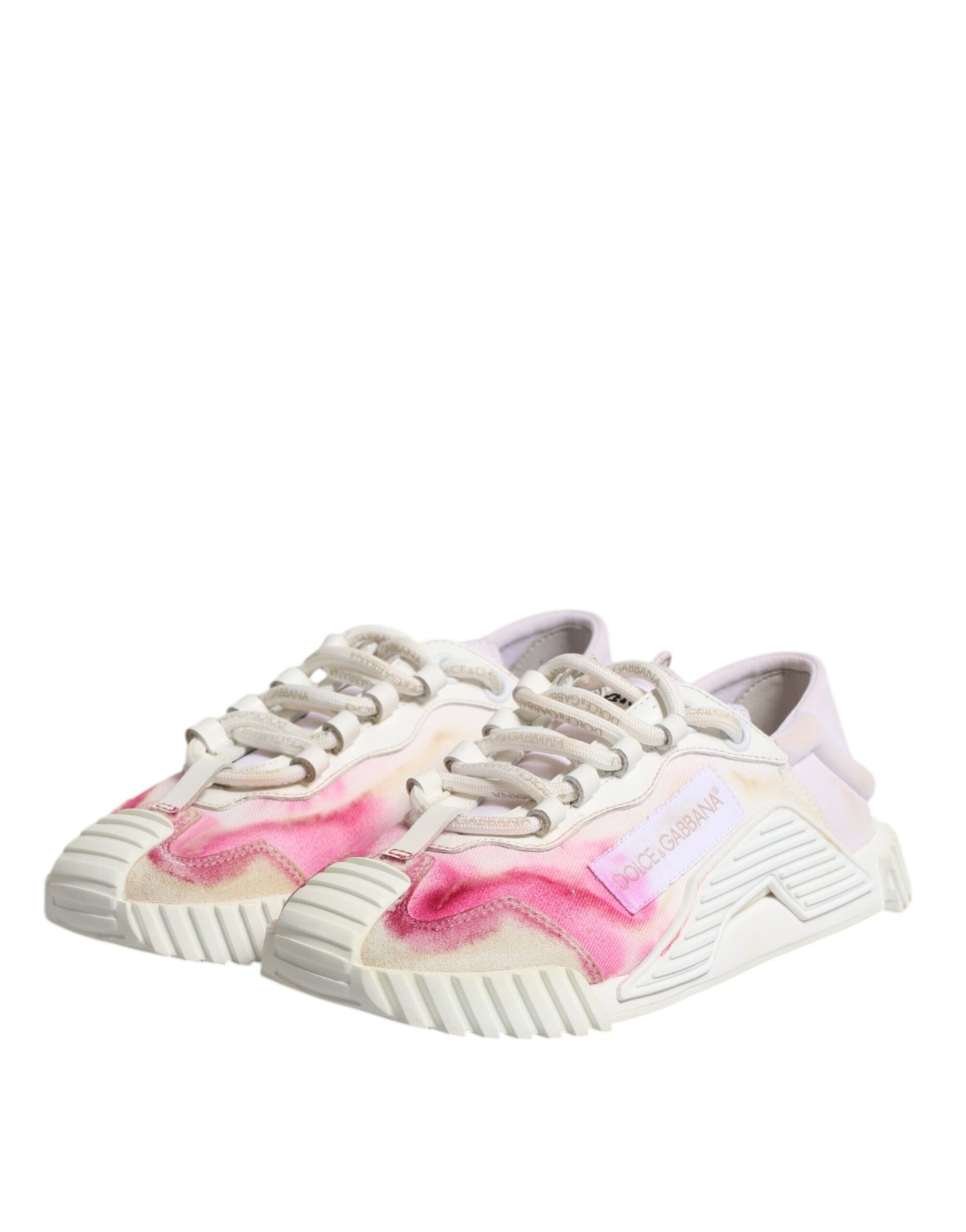 Dolce &amp; Gabbana – Weiße NS1-Schnür-Sneaker mit niedrigem Schaft