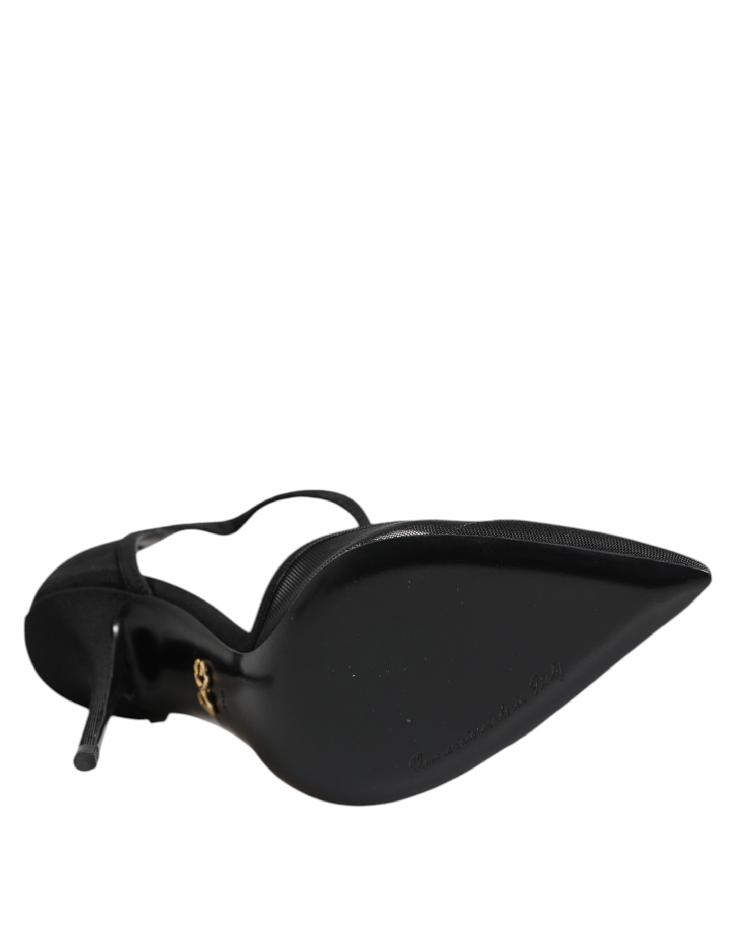 Dolce &amp; Gabbana – Schwarze High Heels mit T-Riemen aus Mesh mit Stilettoabsatz