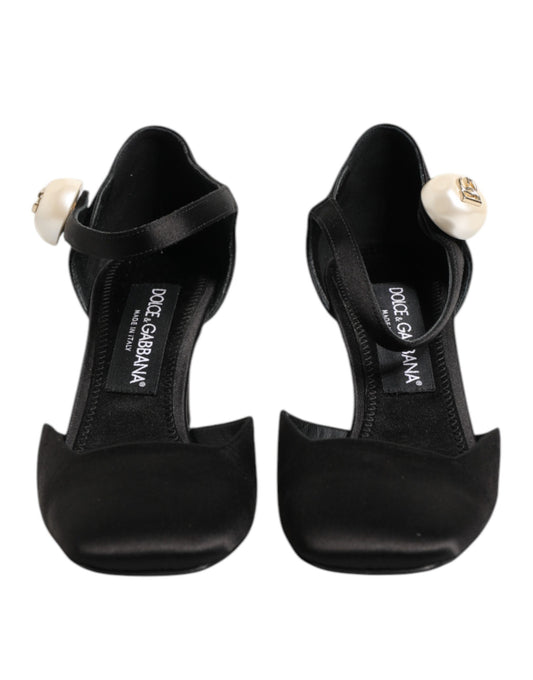 Dolce &amp; Gabbana – Sandalen mit Knöchelriemen und Logo in Schwarz aus Leder