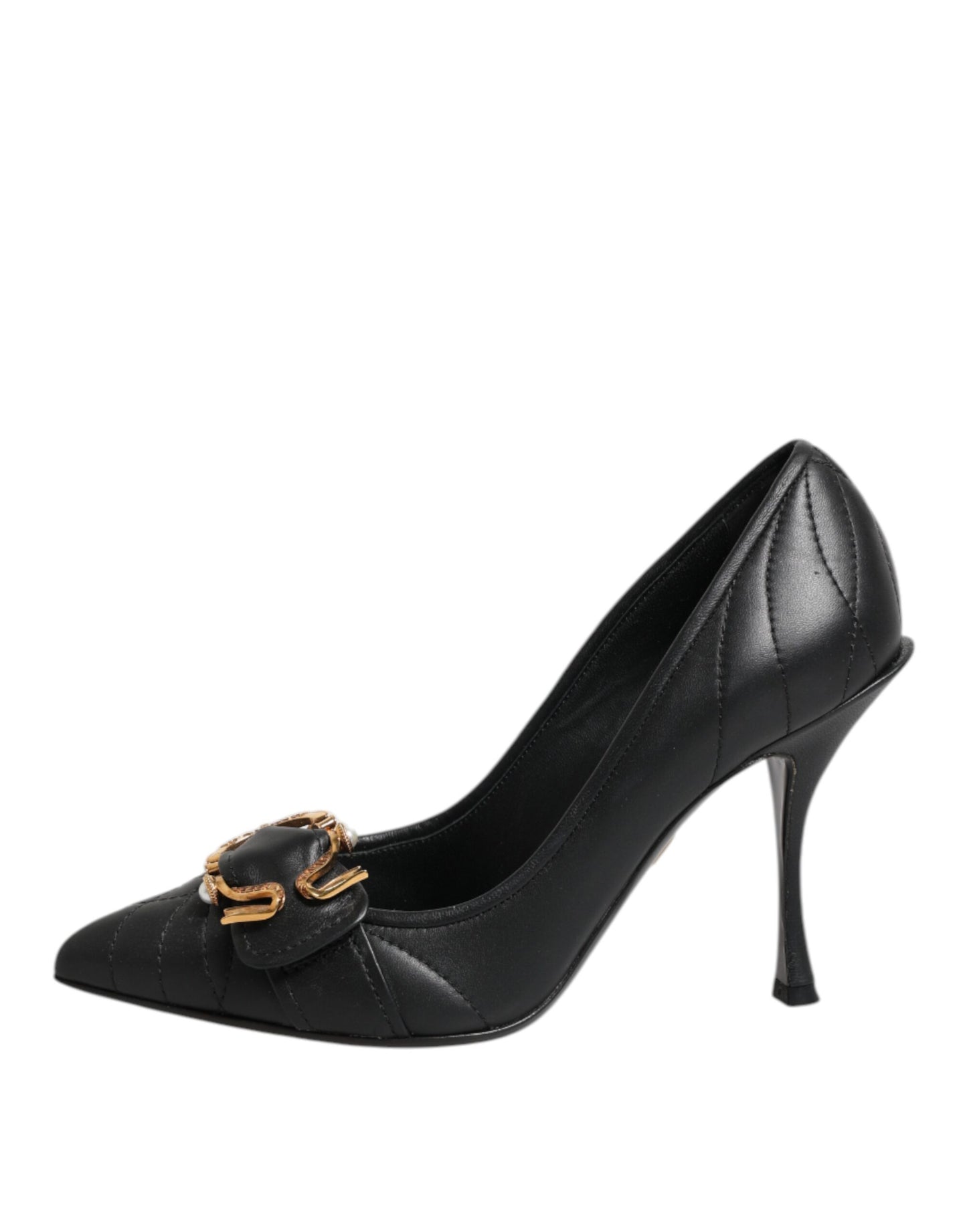Dolce &amp; Gabbana Schwarze Devotion Leder Heels Pumps Schuhe