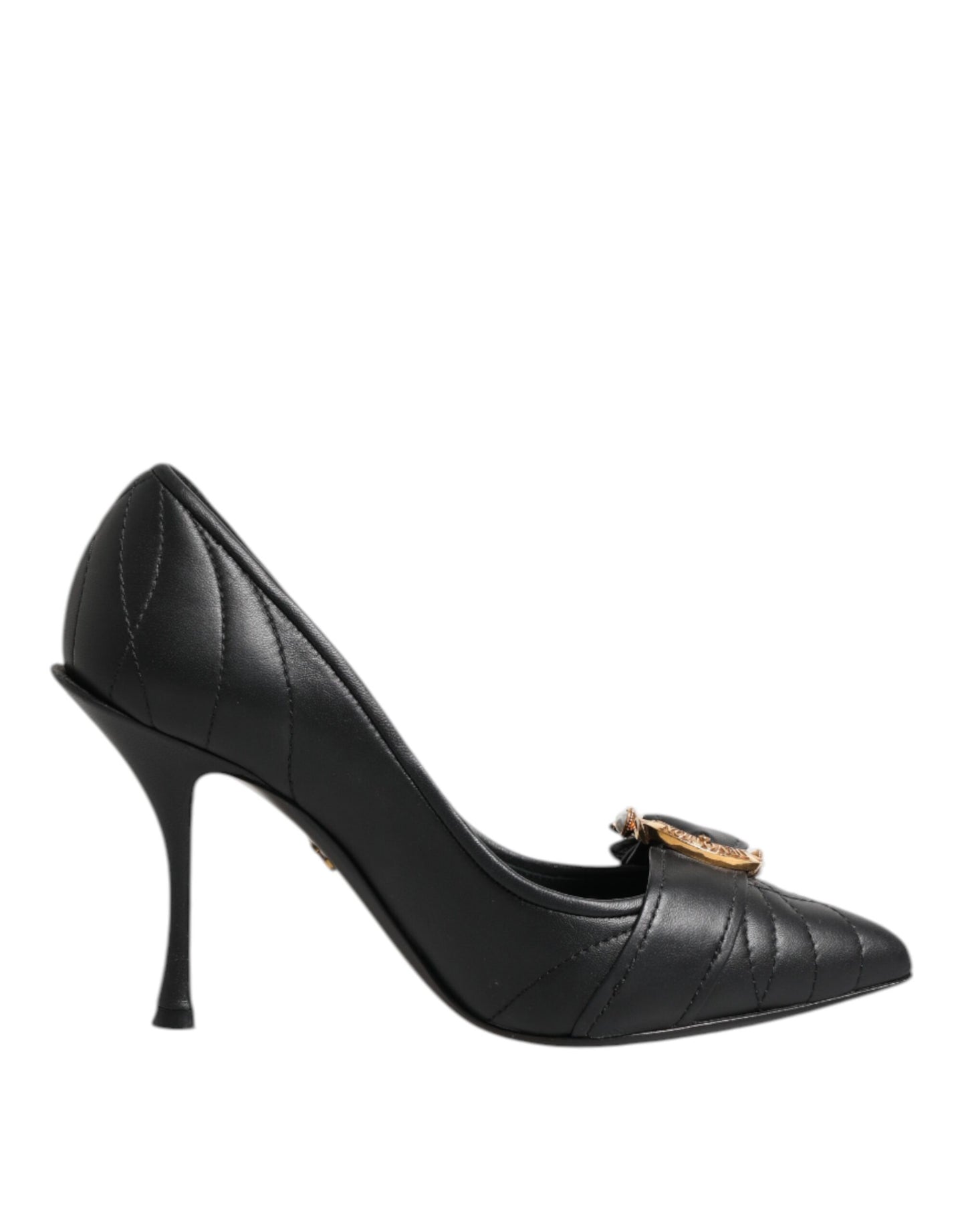 Dolce &amp; Gabbana Schwarze Devotion Leder Heels Pumps Schuhe