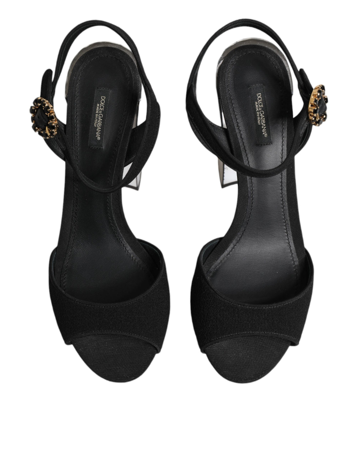 Dolce &amp; Gabbana – Keira – Sandalen mit Knöchelriemen und schwarzem Kristall