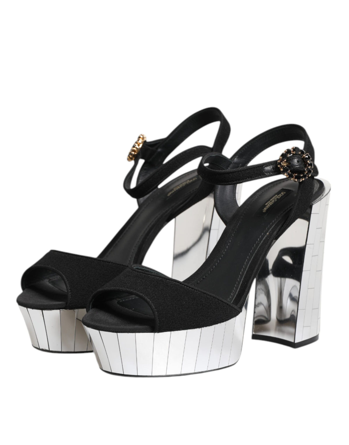 Dolce &amp; Gabbana – Keira – Sandalen mit Knöchelriemen und schwarzem Kristall