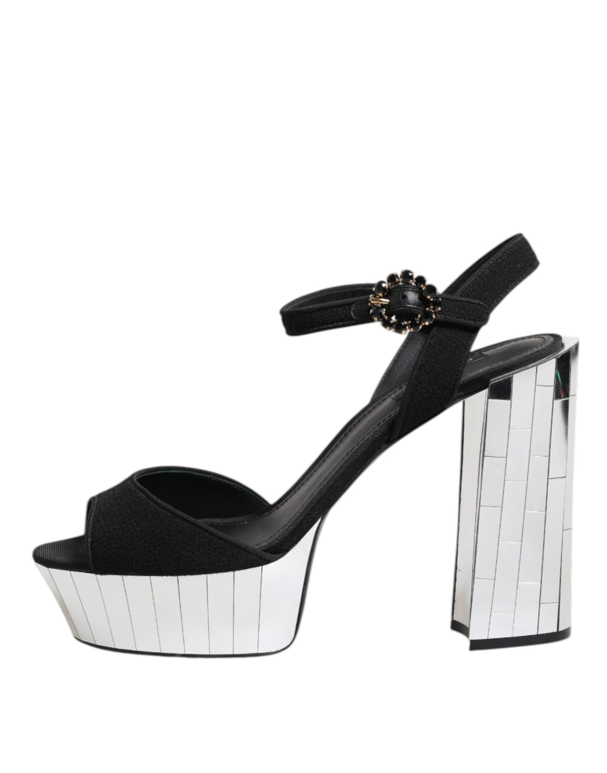Dolce &amp; Gabbana – Keira – Sandalen mit Knöchelriemen und schwarzem Kristall