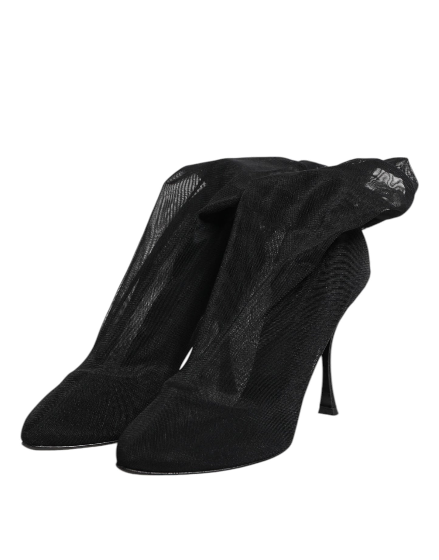 Dolce &amp; Gabbana – Sockenstiefel aus Stretch-Mesh in Schwarz aus Seide