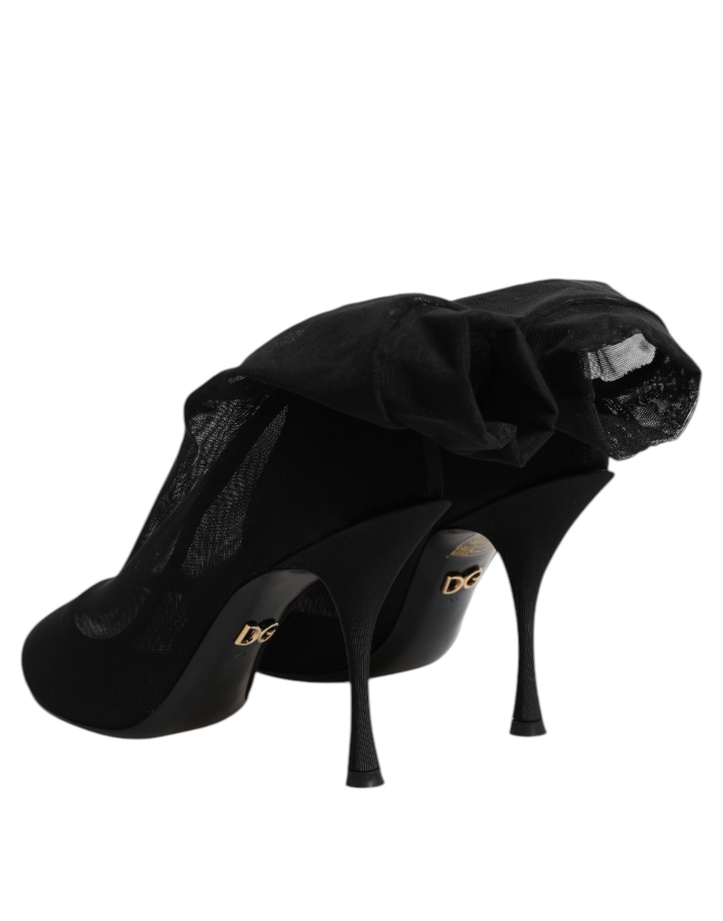 Dolce &amp; Gabbana – Sockenstiefel aus Stretch-Mesh in Schwarz aus Seide