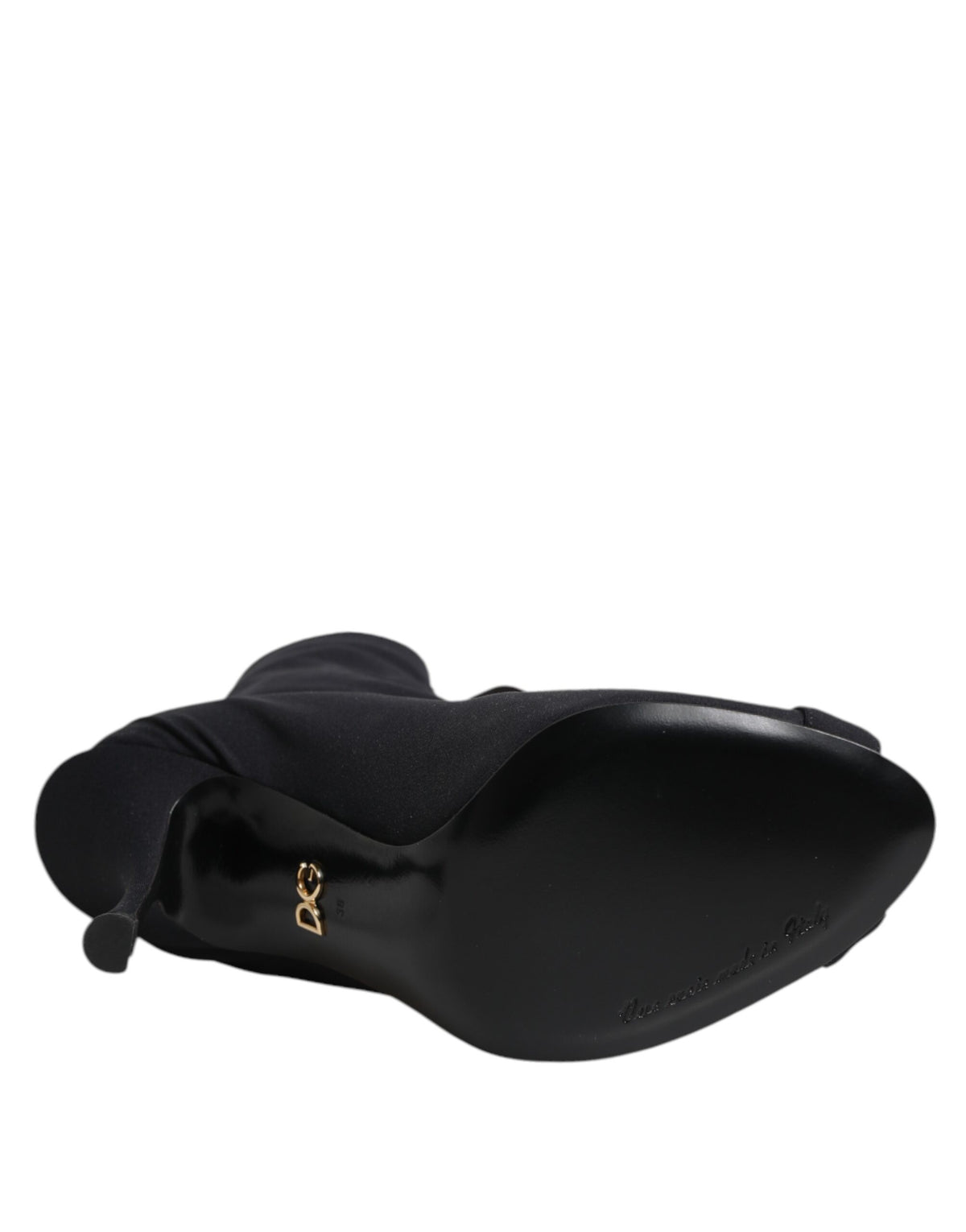 Dolce &amp; Gabbana Schwarze Stiletto-Absätze Schnürstiefel Schuhe