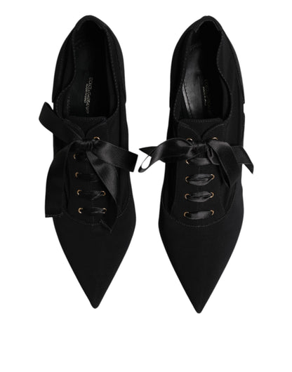 Dolce &amp; Gabbana – Schwarze Pumps mit Schnürung und Stilettoabsatz