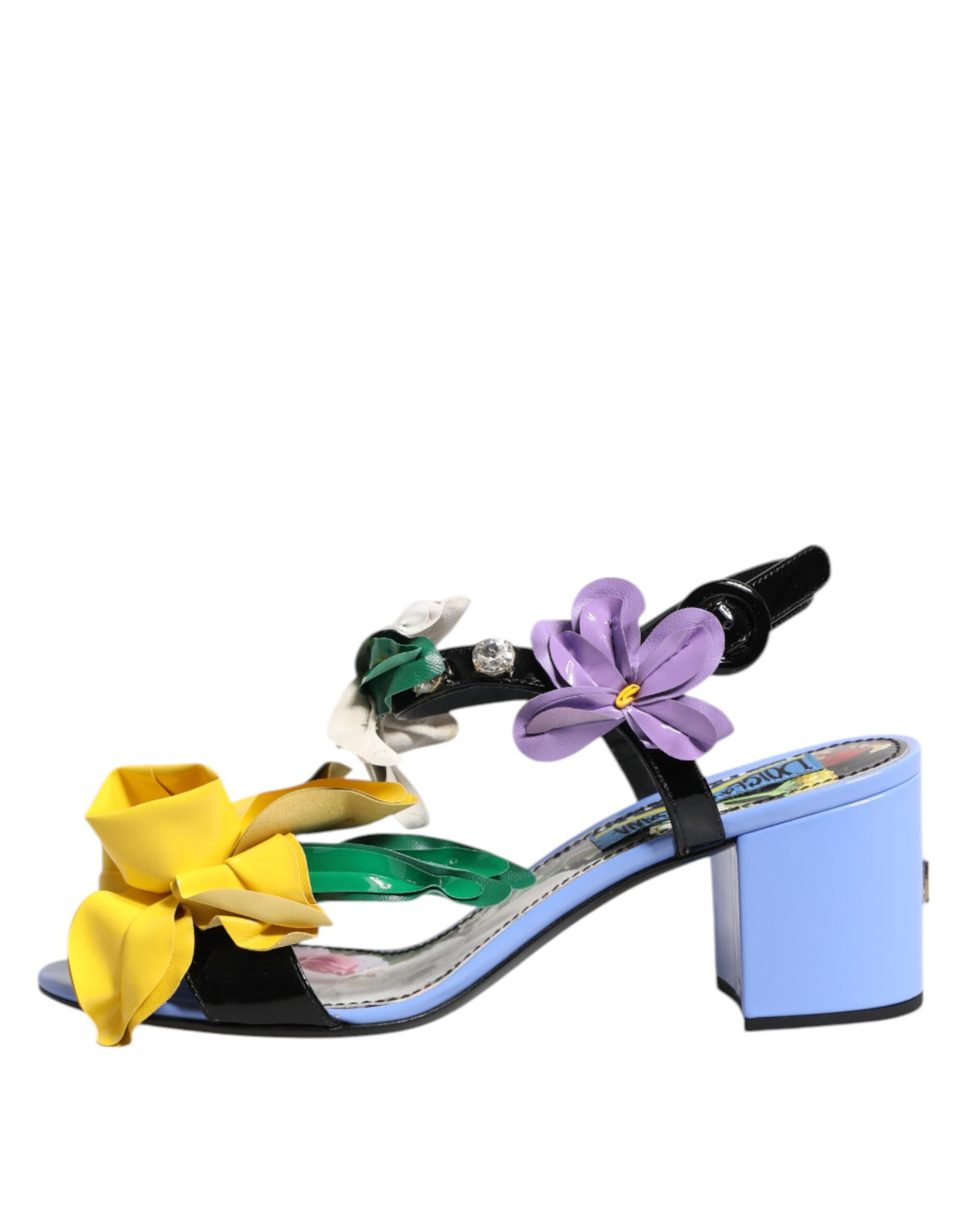 Dolce &amp; Gabbana Mehrfarbige Blumenkristall-Keira-Sandalen