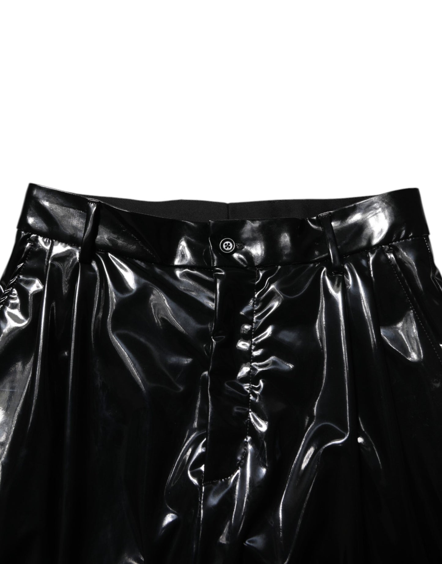 Dolce &amp; Gabbana Schwarze Polyesterhose mit mittlerer Taille für Herren