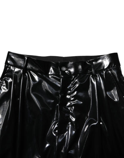 Dolce &amp; Gabbana Schwarze Polyesterhose mit mittlerer Taille für Herren