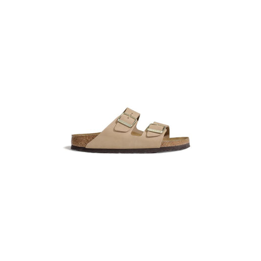 Birkenstock – Beige Nubukleder-Sandalen