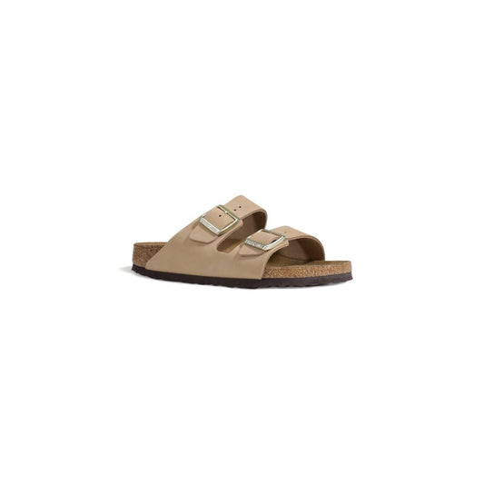 Birkenstock – Beige Nubukleder-Sandalen