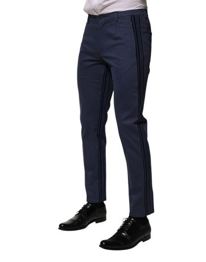 Dolce &amp; Gabbana Blaue, schmal zulaufende Hose aus Baumwolle für Herren
