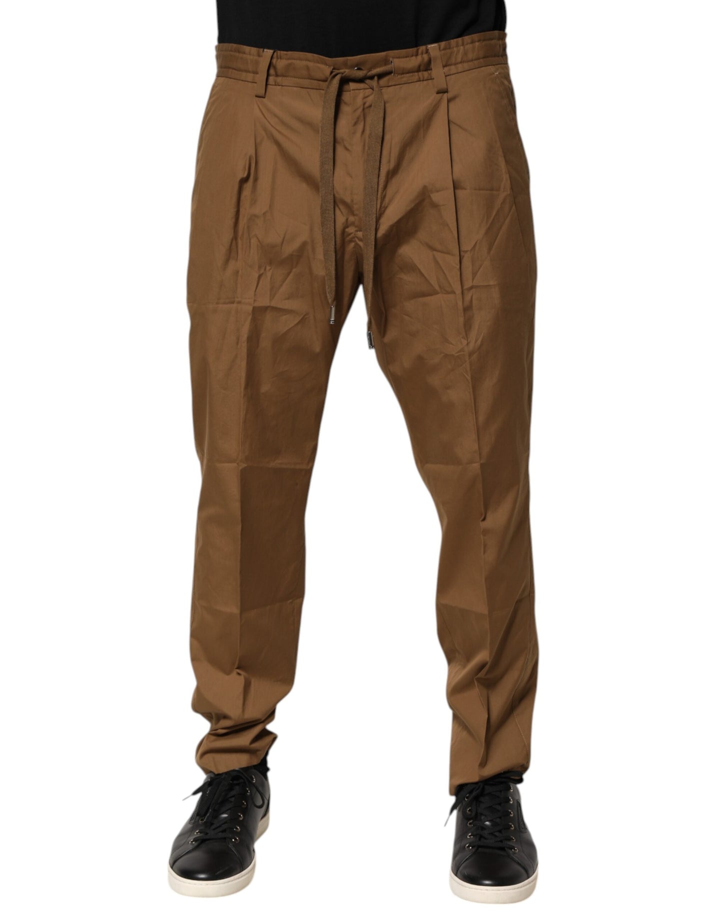 Dolce &amp; Gabbana Braune Chinohose aus Baumwolle mit mittlerer Taille für Herren