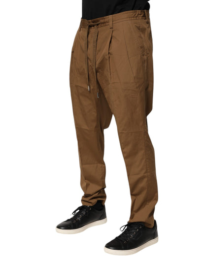 Dolce &amp; Gabbana Braune Chinohose aus Baumwolle mit mittlerer Taille für Herren