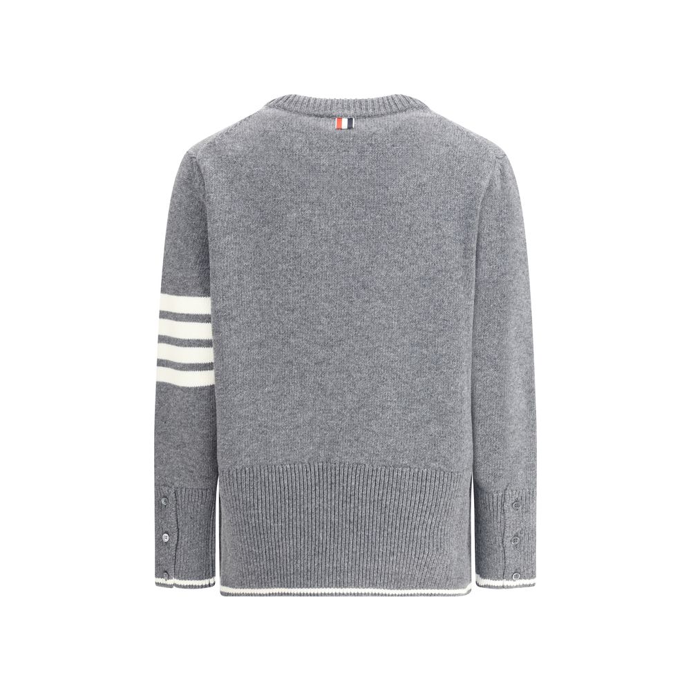 Thom Browne Graues Fleece-Sweatshirt aus Wolle
